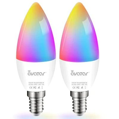 Immagine di Avatar Controls Lampadine Alexa Smart E14, WiFi Lampadina Intelligente 5W RGBCW 500LM Multicolore Dimmerabile Compatibile con Alexa/Google Assistant by, Musicale Timer