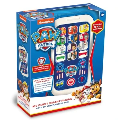 Immagine di Paw Patrol Toys PAW01 My First Smart Phone Toy for Kids Aiuta lo sviluppo del bambino, il riconoscimento, l&#039;ascolto e le abilità motorie, con divertenti attività interattive, dai 3 anni