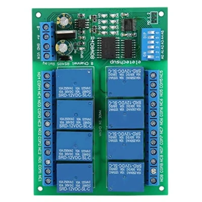Immagine di Forniture elettriche a 8 canali, relè PLC DC 12V, telecomando con modalità di lavoro per protocollo Modbus RTU Poll(R4D8A08)