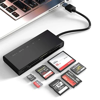 Immagine di lettore di schede Multi SD USB 3.0, SD/TF/CF/MS/XD 5Gbps per scheda SDXC SDHC TF CF MS MMC, adattatore Sony Memory Stick Pro Duo Leggere 5 contemporaneamente