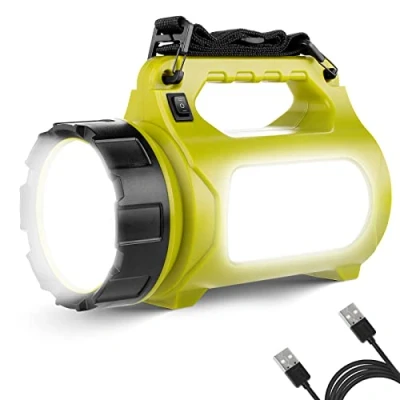 Immagine di LE Lanterna da Campeggio Ricaricabile USB, Torcia a LED CREE 1000 lumen, 5 Modalità Proiettore Esterno con Batteria Ricaricabile, Luce Lavoro Impermeabile per Escursionismo, Pesca, Emergenza