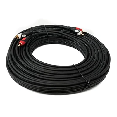 Immagine di System S Cavo RCA 2 20 m maschio a maschio, adattatore AV stereo, colore nero