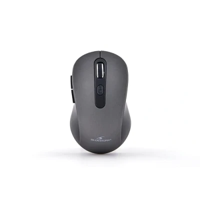 Immagine di Bluestork mouse senza fili ricaricabile, silenzioso, ricevitore USB, 2,5 Ghz, wireless, 6 pulsanti, design ergonomico, 800 1600 Dpi, compatibile con PC, Mac, laptop 2023 (grigio)