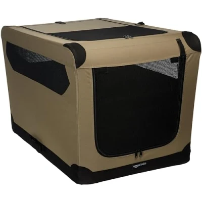 Immagine di Amazon Basics Cuccia morbida per cani, pieghevole, 91 cm, Tan
