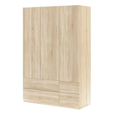 Immagine di Habitdesign LCX453F armadio Ropero 3 ante e 4 cassetti, camera da letto, dimensioni: 200 cm (altezza) x 135 (larghezza) 52 (profondità)