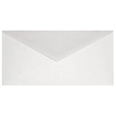 Immagine di Netuno 25 buste lunghe bianco perlato formato DL 220x 110 mm 120g Aster Metallic White lusso bianche eleganti per biglietti auguri invito partecipazione matrimonio battesimo compleanno comunione