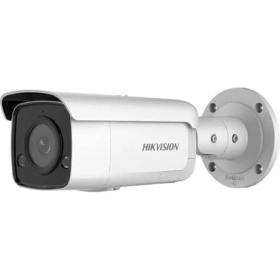Immagine di Hikvision DS 2CD2T46G2 ISU/SL 4.0mm Cámara Fija de Red Bullet con Luz Estroboscopica Acusense 4 MP y Aviso Acústico