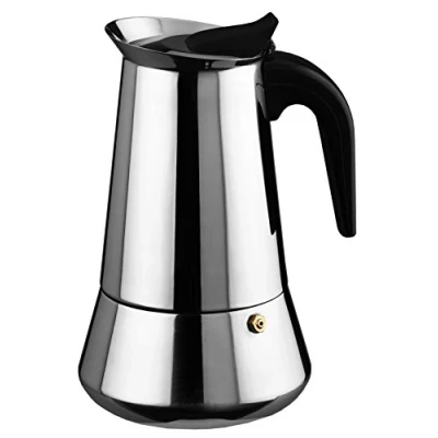 Immagine di Ilsa 6202 Macchina da caffè espresso Bonkaffe in acciaio inossidabile per 2 tazze, inossidabile, argento