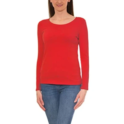 Immagine di Alkato Maglietta a Maniche Lunghe Donna, Rosso, XXL