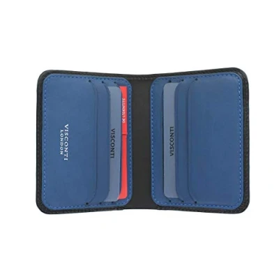Immagine di VISCONTI Portafoglio in pelle VSL34 con RFID e Tap and Go della collezione Lank Slim Nero/Blu