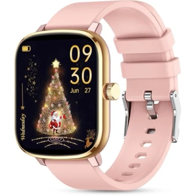Immagine di Popglory Smartwatch, 1,69&#039;&#039; Orolorio Uomo Donna, Avviso Chiamata/Whatsapp Fitness Tracker, 24H Frequenza Cardiaca/SpO2/Pressione Sanguigna/Sonno Monitor, 100+ Sportive, Compatibile per Android/iOS