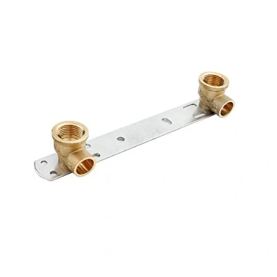 Immagine di 1/2&quot; x 15 mm incasso doccia staffa/lunghezza 150 mm/miscelatore termostatico Bar piastra posteriore filettatura BSP rubinetto collegamento set