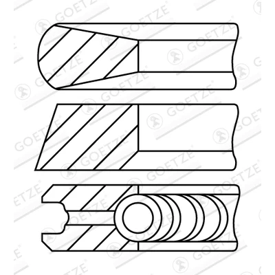 Immagine di GOETZE ENGINE 08 438800 10 Kit Fasce Elastiche 123