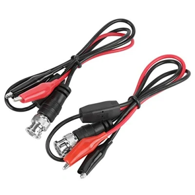 Immagine di 2pz Oscilloscopio Test Sonda Cavo BNC Set Maschio Spina Q9 a Doppia Banana Testa Alligatore Clip 0,5 m