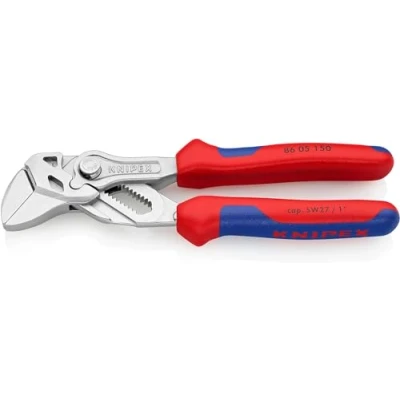 Immagine di Knipex Pinza Chiave e in Un Unico Utensile Cromata, Rivestiti Materiale Bicomponente 150 Mm (Confezione Self Service/Blister) 86 05 Sb