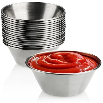Immagine di COM FOUR® 16x ciotole per salse e snack, spezie piccola in metallo acciaio inossidabile