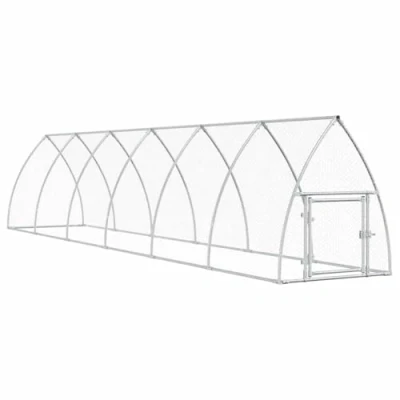 Immagine di vidaXL Gabbia per Polli Argento 600x105x120 cm in Acciaio Zincato