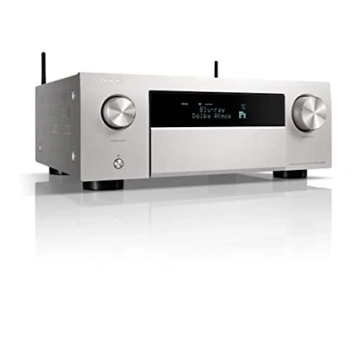 Immagine di Denon AVC X4800H Ricevitore AV 9.4 Canali, Amplificatore con Auro 3D, Dolby Atmos, DTS:X, 6 &quot;8K Ingressi e 3 uscite, Bluetooth, Airplay 2, Multiroom, compatibile Alexa, Argento