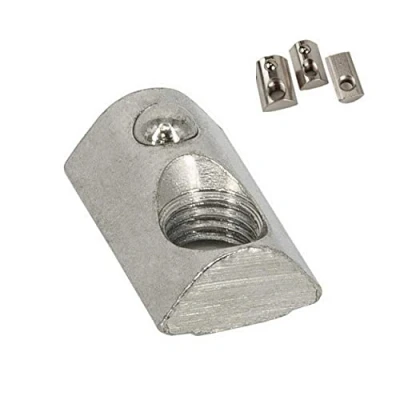 Immagine di SCHMIDT systemprofile 50 dadi scorrevoli M8 Nut 8 a sfera molla zincati, orientabili, accessori per profilo in alluminio