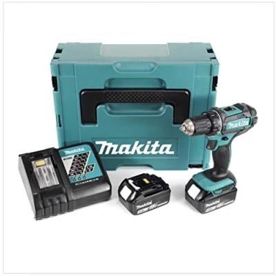 Immagine di Makita DDF 482 RTJ Trapano avvitatore a batteria, 18 V, 62 Nm, 2 batterie da 5,0 Ah + caricatore in Makpac