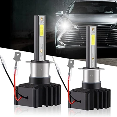 Immagine di Chemini Lampadina H1 LED 60W 12000LM per Auto Abbaglianti/Anabbaglianti Sostituire Lampada Fari Alogena o Luci Allo Xeno 6500K Bianco