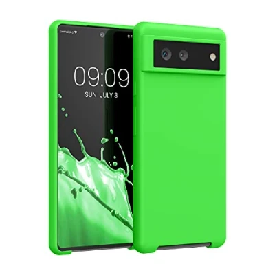 Immagine di kwmobile Cover per Google Pixel 6 Custodia Back Case Smartphone in Silicone TPU Protezione Gommata verde lime