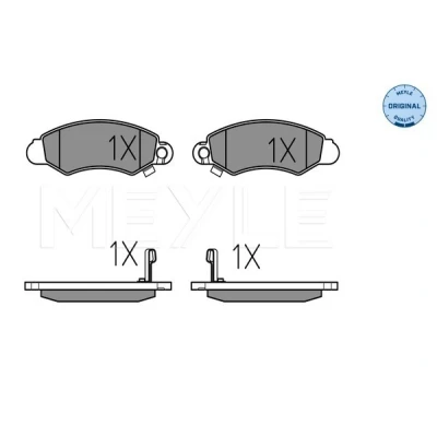 Immagine di MEYLE 025 232 9614/W Kit pastiglie freno ORIGINAL Quality Assale anteriore con segnalatore acustico usura lamierino anticigolío SUZUKI: SWIFT 2