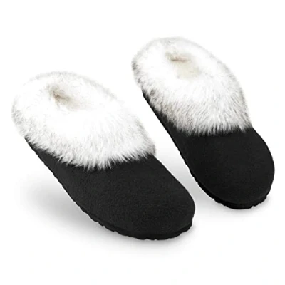 Immagine di DUNLOP Pantofole Donna, Ciabatte Pelose Donna Invernali da Casa Antiscivolo con Suola in Gomma (41 EU, Nero, numeric_41)