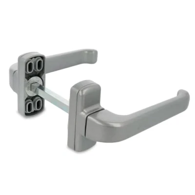 Immagine di Amig Maniglia per porta con rosetta Modello Epsilon Alluminio 132 x 70 mm Quadrato 8 Colore: argento