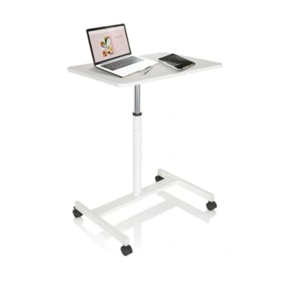 Immagine di HJH Office 802112 Tavolino da Lavoro per Laptop, 70 x 48 cm, Colore: Bianco, Regolabile in Altezza Fino a 114 Modello 2