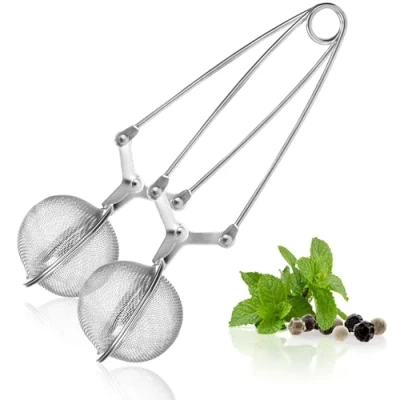 Immagine di COM FOUR® 2x Filtro per il tè, infusore tè a forma di sfera in acciaio inossidabile 304, filtri sfuso amanti del (02 pezzi Ø 4,5 cm)