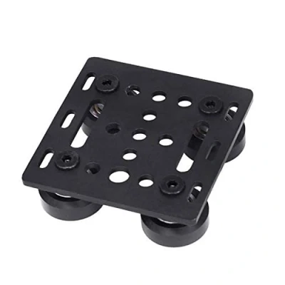 Immagine di TUZUK Big V Wheel con piastra per parti della stampante 3D profilo in alluminio 2020 CNC Kossel Black