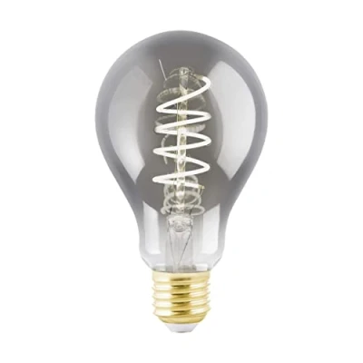 Immagine di EGLO LED E27 dimmerabile, lampadina a spirale, lampada vintage nero trasparente in design retrò, 4 Watt, 100 Lumen, illuminante bianco caldo, 2000k, Edison A75, Ø 7,5 cm