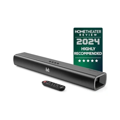 Immagine di 120W Barra Soundbar TV Sound Bar con Bluetooth 24&quot; 2.1 Ottico, AUX &amp; HDMI Home Theater Montabile a Parete Casse Suono 3D e controllo dell&#039;equalizzazione Majority Naga 60