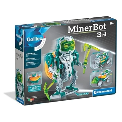 Immagine di Clementoni Galileo MinerBot Set robotica 3 in 1, tre robot umanoidi, robotica, giocattolo per bambini dagli 8 anni su, 59375