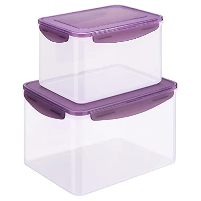Immagine di Navaris 2x Contenitore Ermetico per Alimenti Set Contenitori 9 e 4.8 Litri Recipienti Chiusura Ermetica Scatola Food Container Salvafreschezza