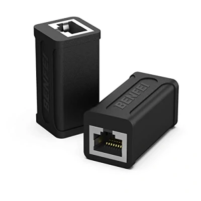 Immagine di BENFEI Accoppiatore RJ45 in linea, confezione da 2 accoppiatori Ethernet Cat7 Cat6 Cat5e femmina a