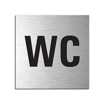 Immagine di Targa autoadesivo in alluminio I WC 120x120 mm no.17104 S