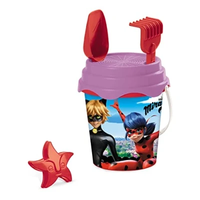 Immagine di Mondo Toys Miraculous Bucket Set, Set Mare Renew con Secchiello, Paletta, Rastrello, Setaccio, Formina, Annaffiatoio Inclusi, 28407