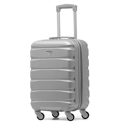Immagine di Flight Knight Valigie rigide in ABS a 4 ruote leggere per trasportare bagagli mano approvate oltre 100 compagnie aeree tra cui easyJet, BA, Ryanair, Air France e molti altri 55x35x25cm