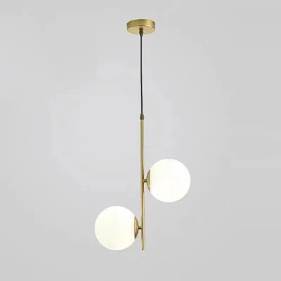 Immagine di KSHSAA Lampade a sospensione globo in vetro E27 Lampadario soffitto grappolo per interni 2 luci Lampada Isola della cucina Sala da pranzo Soggiorno Illuminazione