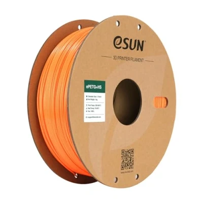 Immagine di eSUN PETG 1,75 mm Filamento, filamento per stampante 3D ad alta velocità PETG+HS, precisione dimensionale +/ 0,03 mm, bobina da 1 kg (2,2 libbre) stampanti, arancione solido