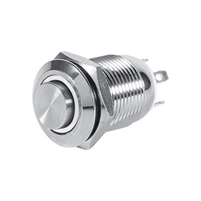 Immagine di Interruttore a pulsante Power LED auto, Keenso 12mm Auto 1NO momentaneo in metallo impermeabile 4 pin(White)