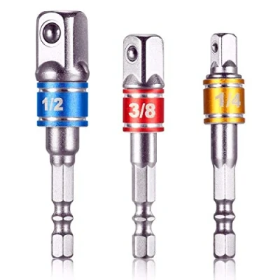 Immagine di Utensili Manuali di Potenza Impact Driver Set Prolunghe per Adattatori, 3pc 1/4&quot; 3/8&quot; 1/2&quot; Cr V Punta Esagonale Cacciavite a