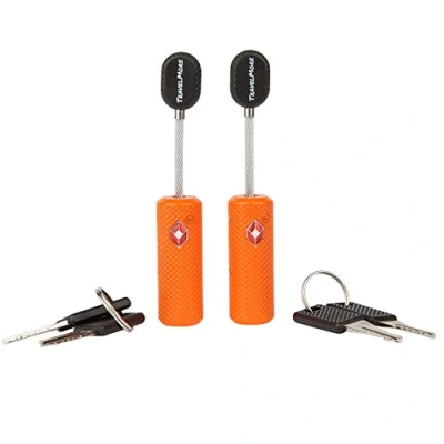 Immagine di 2 Lucchetti Tsa Per Valigia Da Viaggio Con Chiavi Lucchetto Mini Ultra Flessibile E Materiale In Lega Di Zinco Arancione