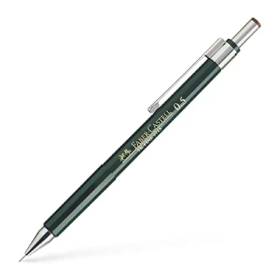 Immagine di Faber Castell B 136500 Portamine TK Fine con gomma e 3 mine sottili, graduate HB, tratto 0,5 mm, colore: Nero