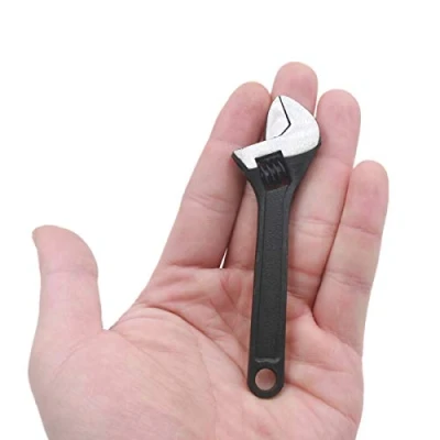 Immagine di HATOOLHA® Mini chiave regolabile in acciaio, 10,2 cm, a ganascia per l&#039;industria e la riparazione auto, colore: nero