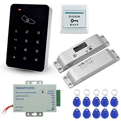 Immagine di LIBO Sistema di controllo accesso RFID, 125 KHz, con serratura elettronica DC12V, alimentatore K80 3A, 10 carte d&#039;identità