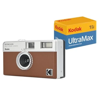 Immagine di KODAK EKTAR H35 Half Frame Film Camera (Nero, Bundle con pellicola 24exp)