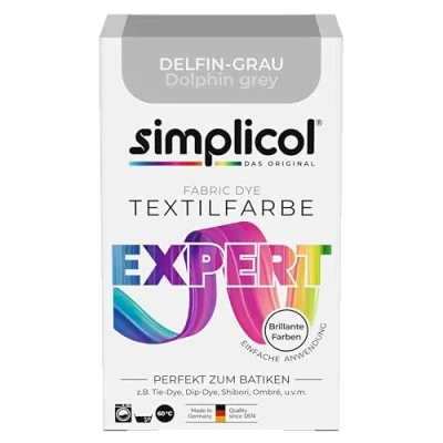 Immagine di simplicol Tessuto Vernice Expert per Creativo, Semplice Colori, 18 Colore, Colore Lavatrice o Manuale Colori Delfin Grau 1717, 1 Pack